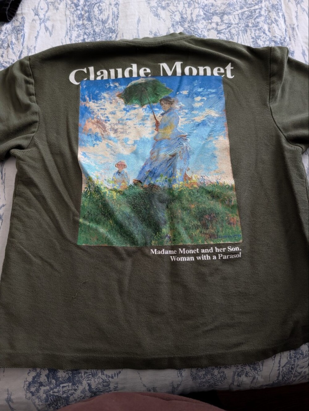 Primark Olive Green with Colorful Claude Monet Print